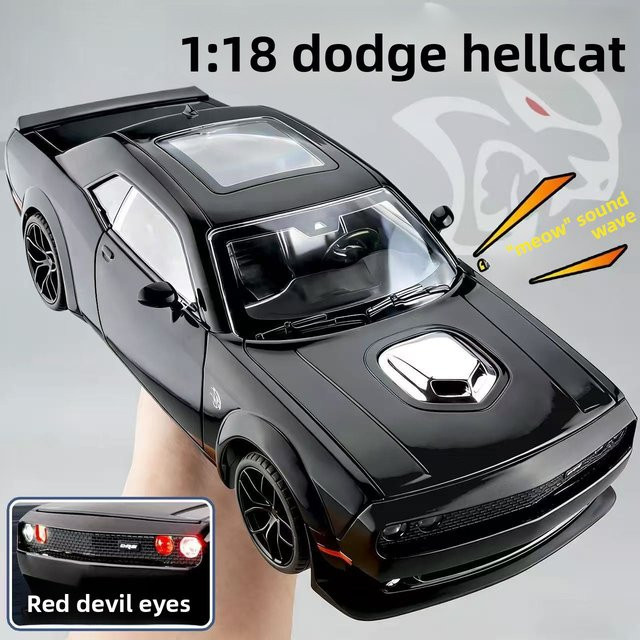 MAKEDA Challenger Hellcat Modellauto, 1:18, Metall, Schwarz - Bild 1