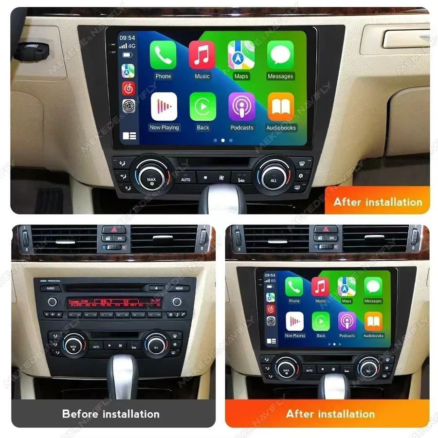 STRONGNAVI Android 2Din Autoradio für BMW M3 3er E90 E91 E92 E93 (2005-2013) mit kabellosem Carplay, GPS und FM Stereo in Schwarz - Bild 2