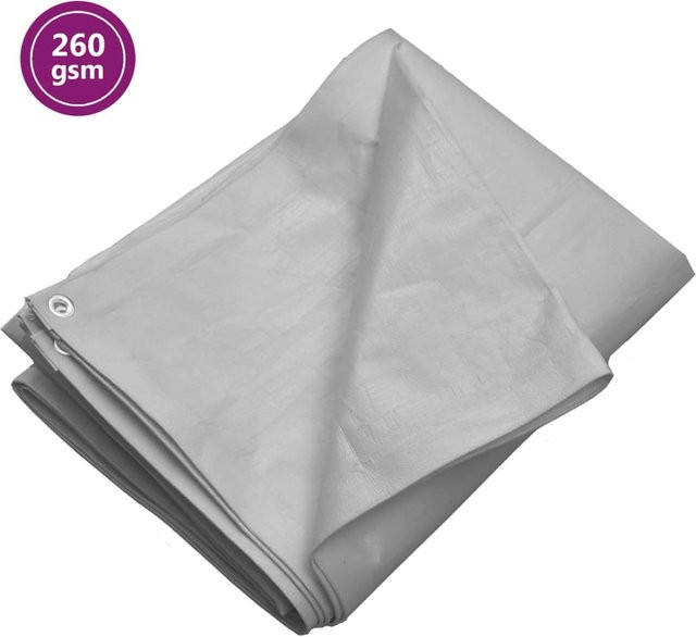 Vidaxl Abdeckplane aus HDPE in Grau, 260 g/m², B: 3 m x T: 3 m - Bild 1
