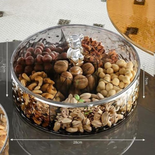 Yiran Furniture Snackschale mit Deckel und Unterteilungen aus Acryl in Schwarz - Bild 1