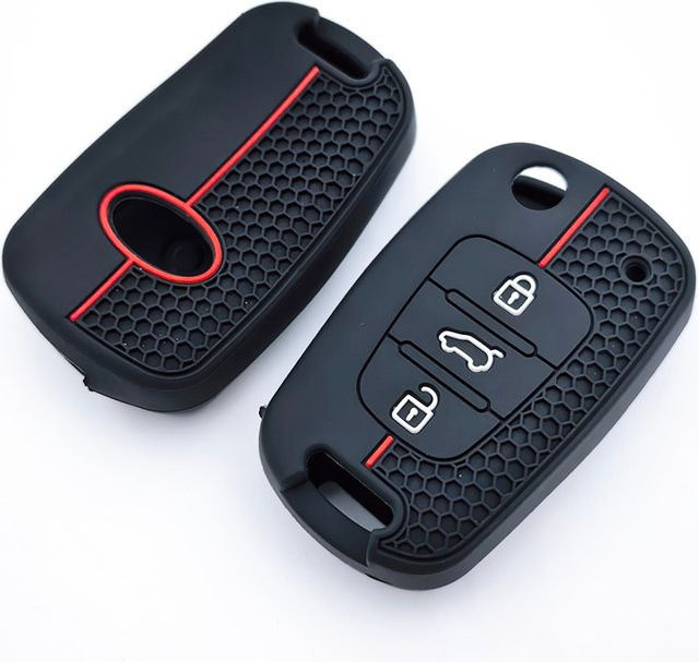 Silikon Fernbedienung Schutzhülle für Kia Soul Venga Picanto Rio Sorento Ceed Sportage und Hyundai I20 I30 Veloster Ix20 in Schwarz - Bild 1
