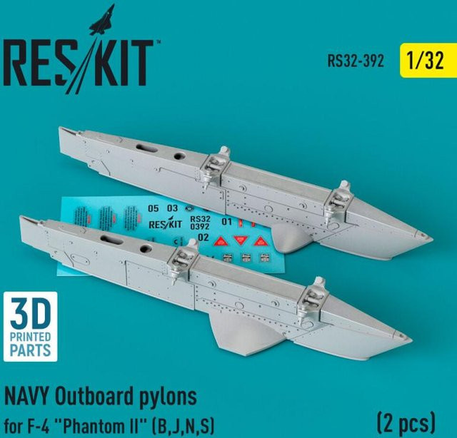 ResKit Models Navy Outboard pylons for F-4 Phantom II, 2-teiliges Set, 3D Printed - Bild 1