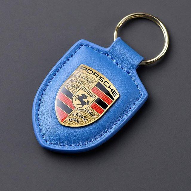 Porsche Schlüsselanhänger Leder, Blau, Unisex - Bild 1