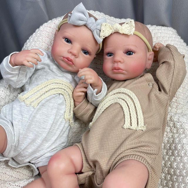 MRB Loulou Wachen Zwillinge, Baby Puppen, Silikon, Mehrfarbig - Bild 1
