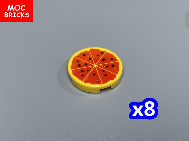 Yiran toy MOC Bausteine Festival Pizza Chip Lebensmittel Bedruckte Fliese, Zubehör, ab 6 Jahren - Bild 1