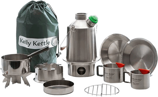 Kelly Kettle Camping Koch-Set aus Edelstahl mit Stockpot und Saucepan in Silver und Gold - Bild 1