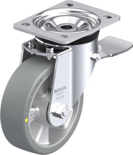 Blickle Lenkrolle LK-ALTH 150K-ST-AS mit Feststeller in Silber und Grau, Rad-Durchmesser: 150 mm, Tragfähigkeit: 600 kg - Bild 1