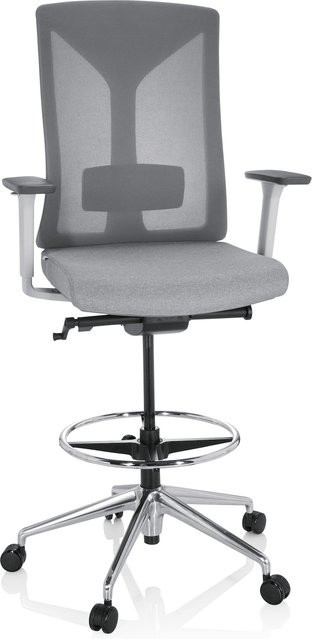 hjh OFFICE Counterstuhl HALIFAX WORK höhenverstellbar mit Armlehnen aus Stoff und Netzstoff - Bild 1