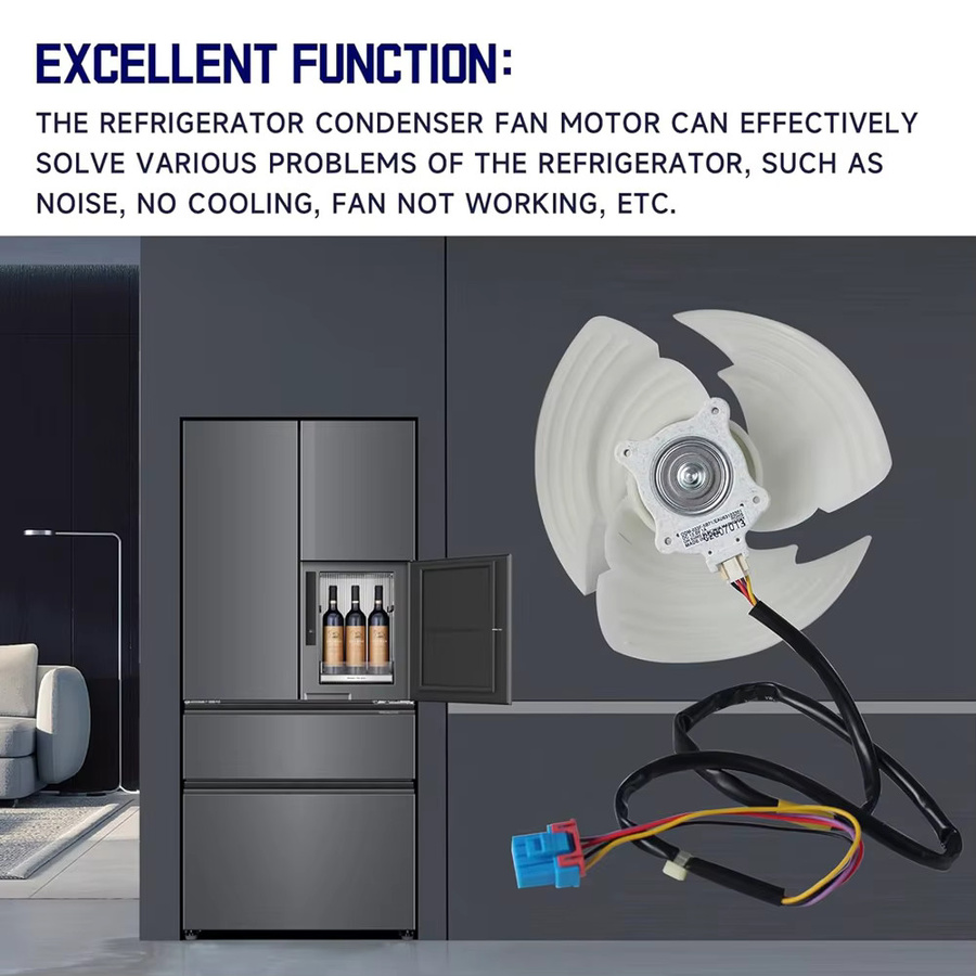 LG Kühlschrank-Kondensatorlüfter Lüftermotor-Baugruppe in Weiß, DC 12V 1A 4-polig, ersetzt AP 6235485 4509126 - Bild 2
