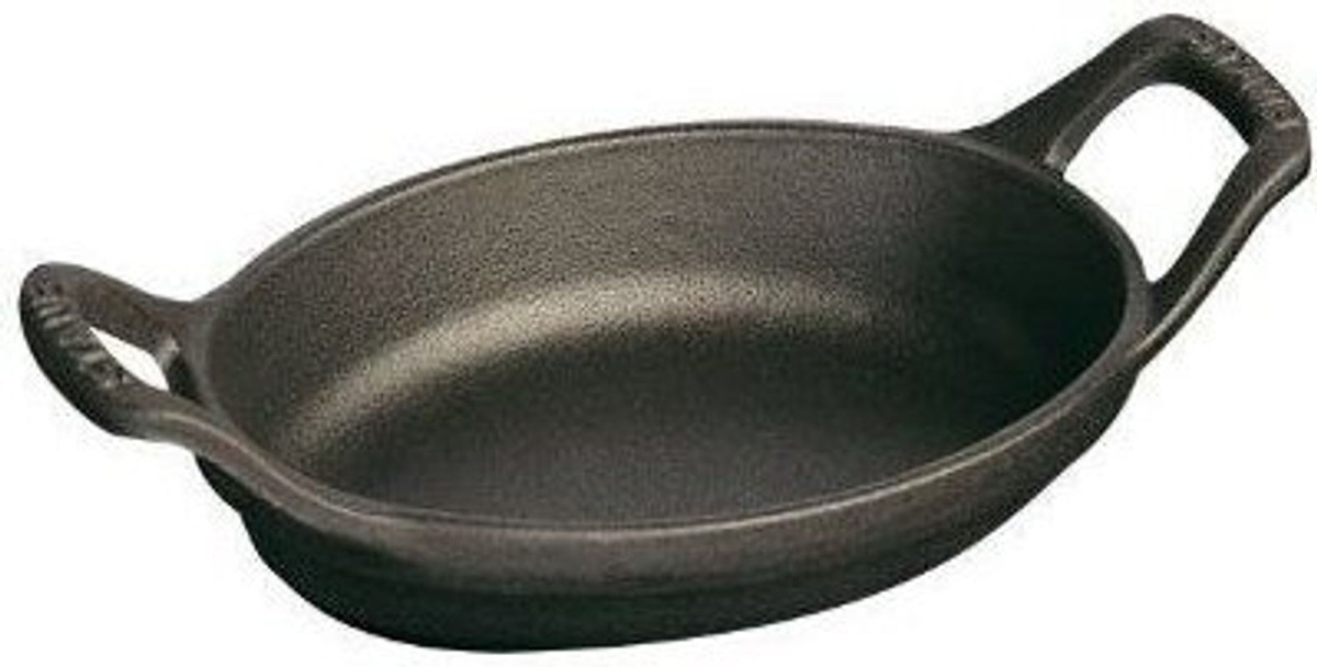 Staub Fonte Ovaler Teller in Schwarz, Durchmesser: 15 cm - Bild 1
