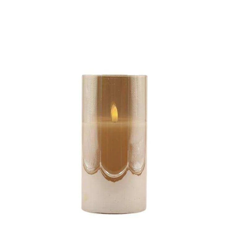 Mansion atmosphere LED-Kerze in Gold mit Fernbedienung und Timer, zylindrisch, B/H: 10 x 20 cm - Bild 1