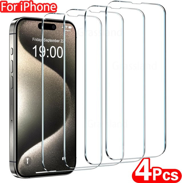 KaiYingF 4er-Set Panzerglas Display Schutzfolie für iPhone 15 14 13 12 11 Pro Max und iPhone 6 7 8 Plus X XS Max XR, transparent - Bild 1