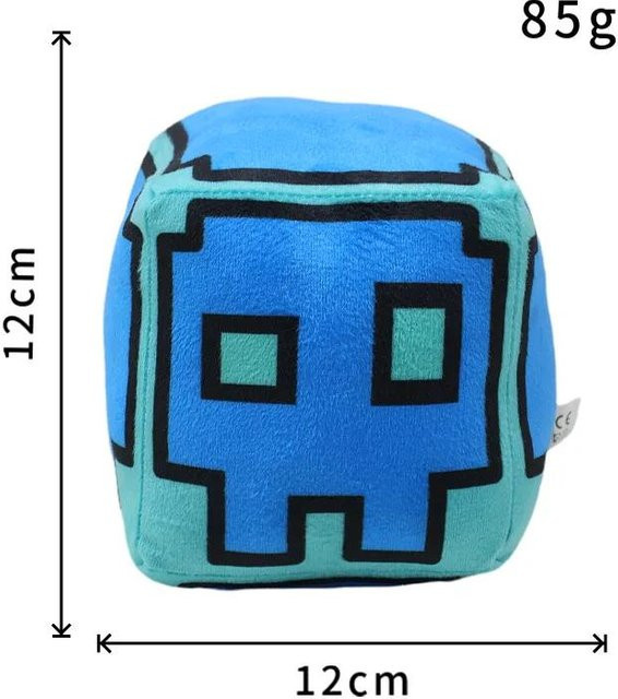 Yiran Health & Beauty Geometry Dash Würfel Plüschtier, ab 1,5 Jahre - Bild 1