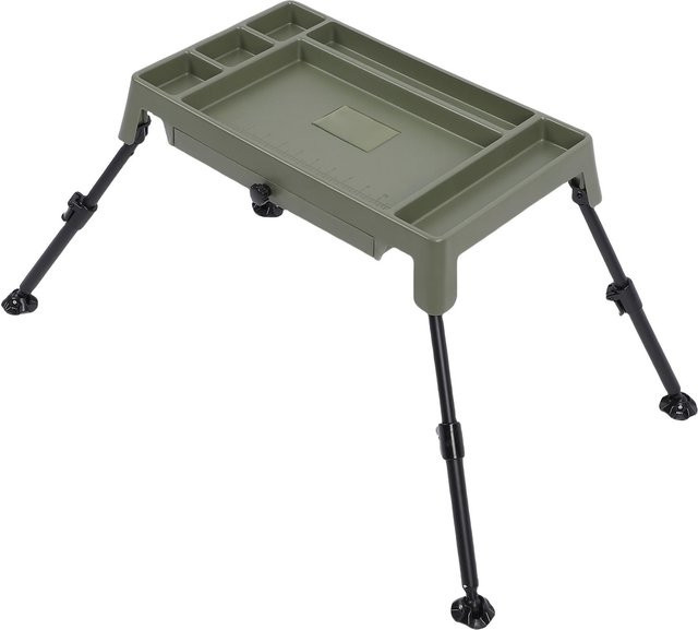 Aimo Faltbarer Campingtisch in Grün mit höhenverstellbarer Doppelschicht zur Aufbewahrung von Angelzubehör, B/T/H: 48 x 45 x 29 cm - Bild 1