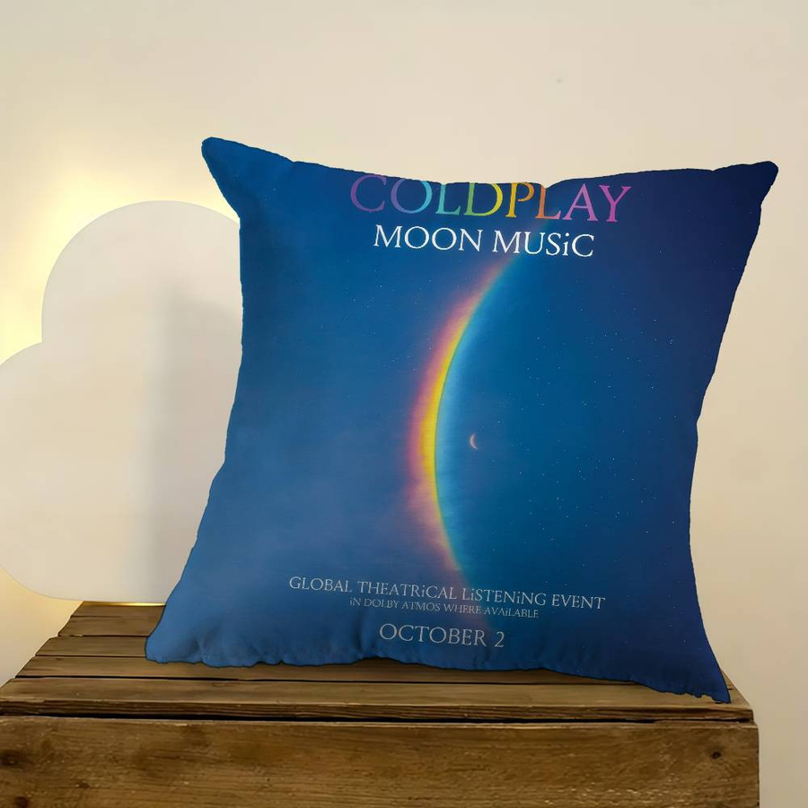 Kissenbezug mit Coldplay Mond und Ahorn Design in Peach Skin, B/T/H: 18 x 18 x 18 cm - Bild 1