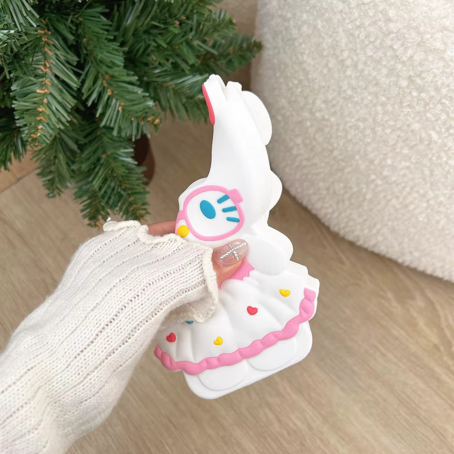 Sanrio Hello Kitty Silikon-Handyhülle in Weiß mit 3D Cartoon Design für iPhone 17 16 15 14 13 Pro Max Plus Pro Stoßfeste Schutzhülle - Bild 3