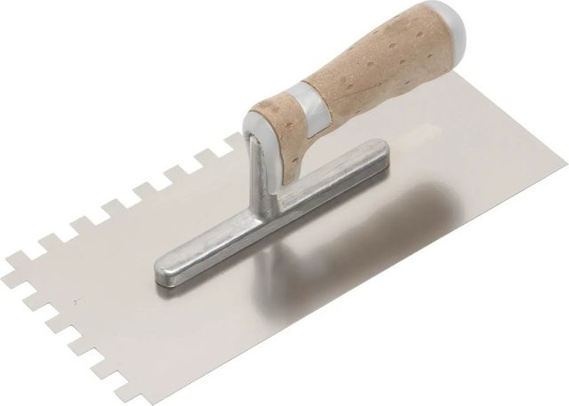 LUX-TOOLS Professional Glättekelle gezahnt aus Edelstahl in Silber - Bild 1