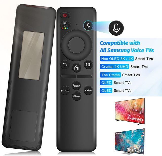 Wiederaufladbare Sprachfernbedienung für Samsung Smart TV NEO QLED in Schwarz mit USB-C Anschluss - Bild 1
