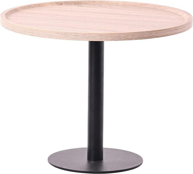 CLP Beistelltisch Aspen Couchtisch mit runder Holzplatte und matt-schwarzem Metallgestell - Bild 1