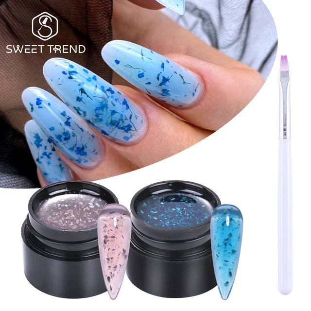 SWEET TREND Nagellack mit getrockneten Blumen, Glänzend, 2 Stück - Bild 1