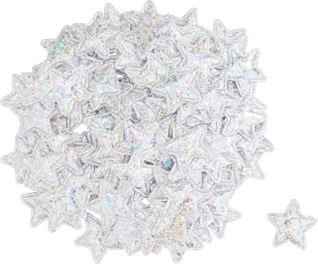 VBS Streuteile Shiny Stars in Silber für Weihnachten und Winter - Bild 1