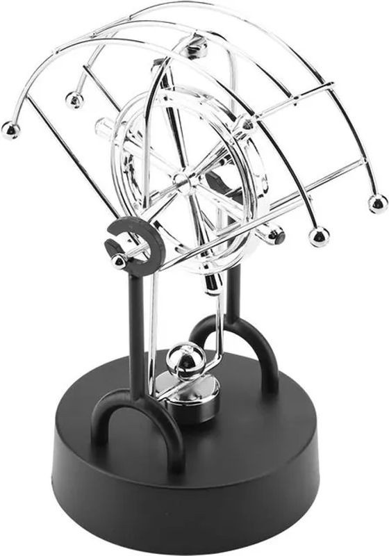 DIYelecs Perpetuum Mobile Kinetische Kunst Dekoration Silber Batteriebetrieben - Bild 1