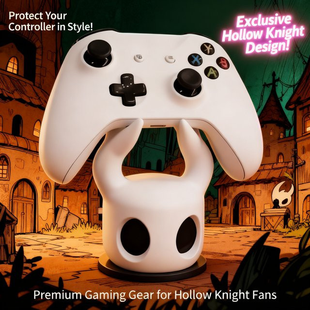 Bandai Hollow Knight Game Controller-Ständer in Weiß für PS4, PS5 und Nintendo Switch als universeller Desktop-Display-Halter - Bild 1