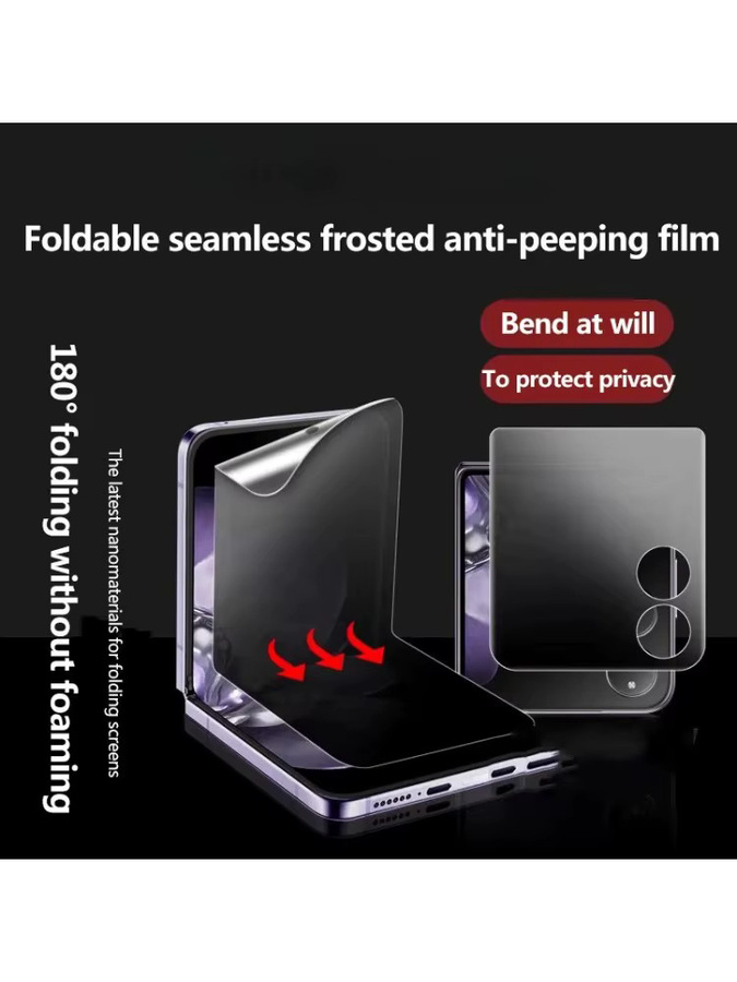 Sichtschutz-Faltfolie für Samsung Galaxy Z Flip 7 SE mit interner Folie und vorderer Hydrogelfolie, transparent, Set mit 1–3 Stück - Bild 6