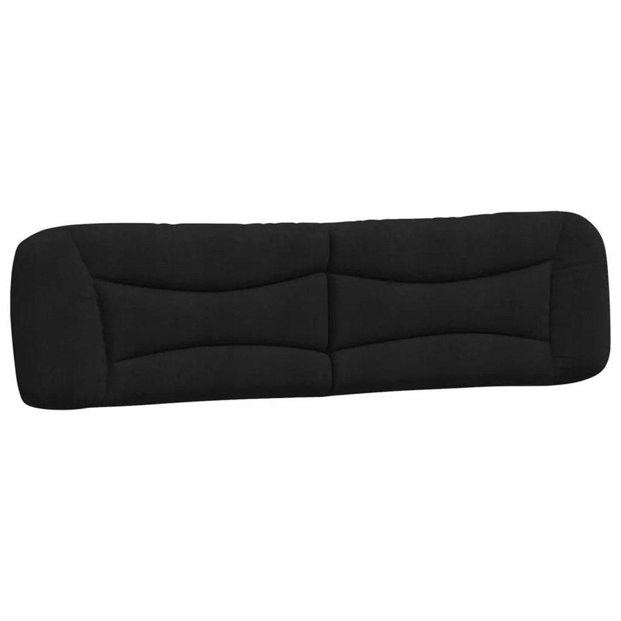 vidaXL Kopfteil-Kissen Hvar in Schwarz mit Wellen-Design aus Stoff, Breite: 200 cm, Tiefe: 15 cm, Höhe: 48 cm - Bild 2