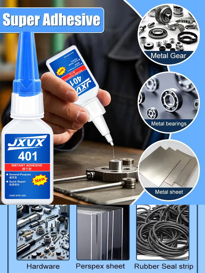 5S Super-Schnellkleber 401/502 für Metall und Kunststoff, 20 g, Cyanacrylat-Klebstoff für professionelle Reparaturen - Bild 6