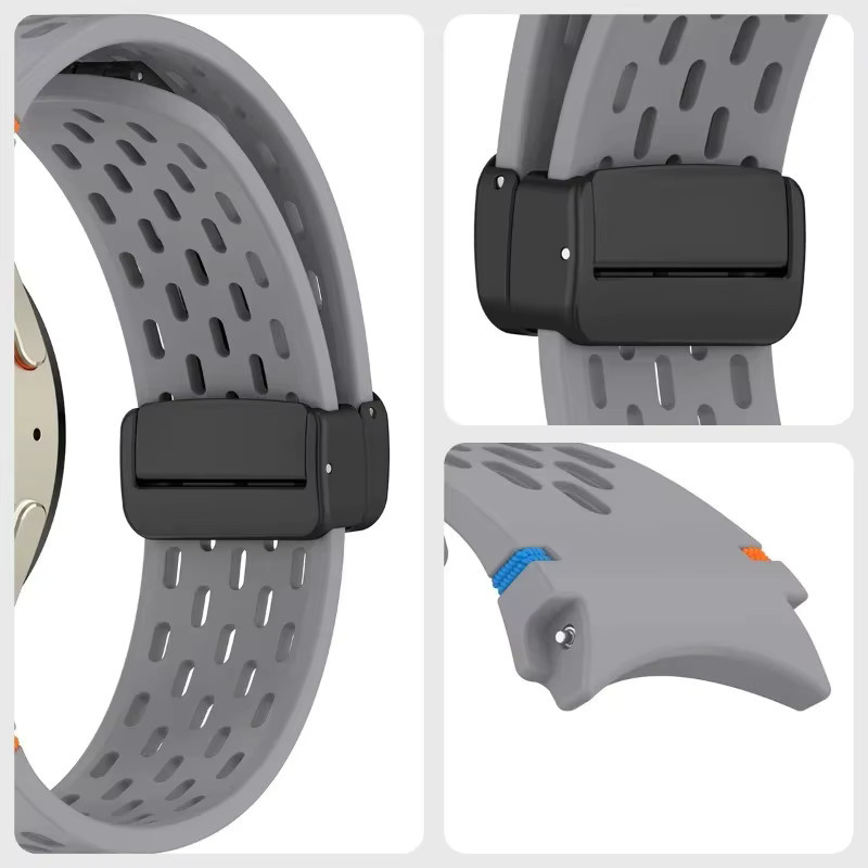 CAOWTAN Uhrenarmband Silikon, Magnet-Schnalle, Samsung Galaxy Watch 7 6 - Bild 3