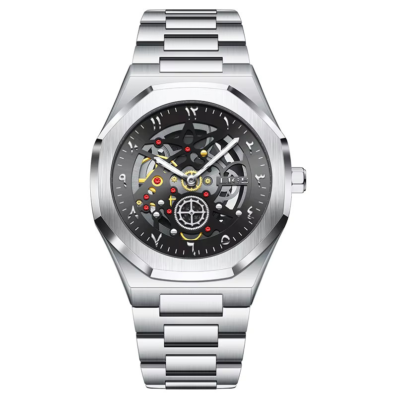 LIGE Armbanduhr Quarz, Edelstahl, Silber, Herren - Bild 7