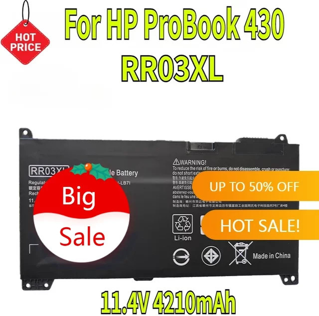 HP RR03XL Akku 11,4 V 4210 mAh in Schwarz für ProBook 430 440 450 455 470 G4 MT20 HSTNN-UB7C 851477-541 851610-850 - Bild 1