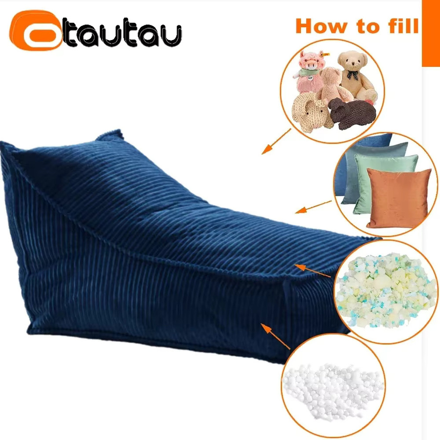 OTAUTAU 1-Sitzer Sitzsackbezug aus dickem Cord in Schwarz oder Blau, Modell SF378 (ohne Füllmaterial) - Bild 2