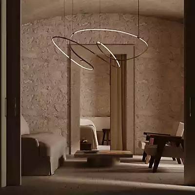 10 HEURES 10 Zigouzi LED Pendelleuchte in Gold, Höhe: 150 cm - Bild 1
