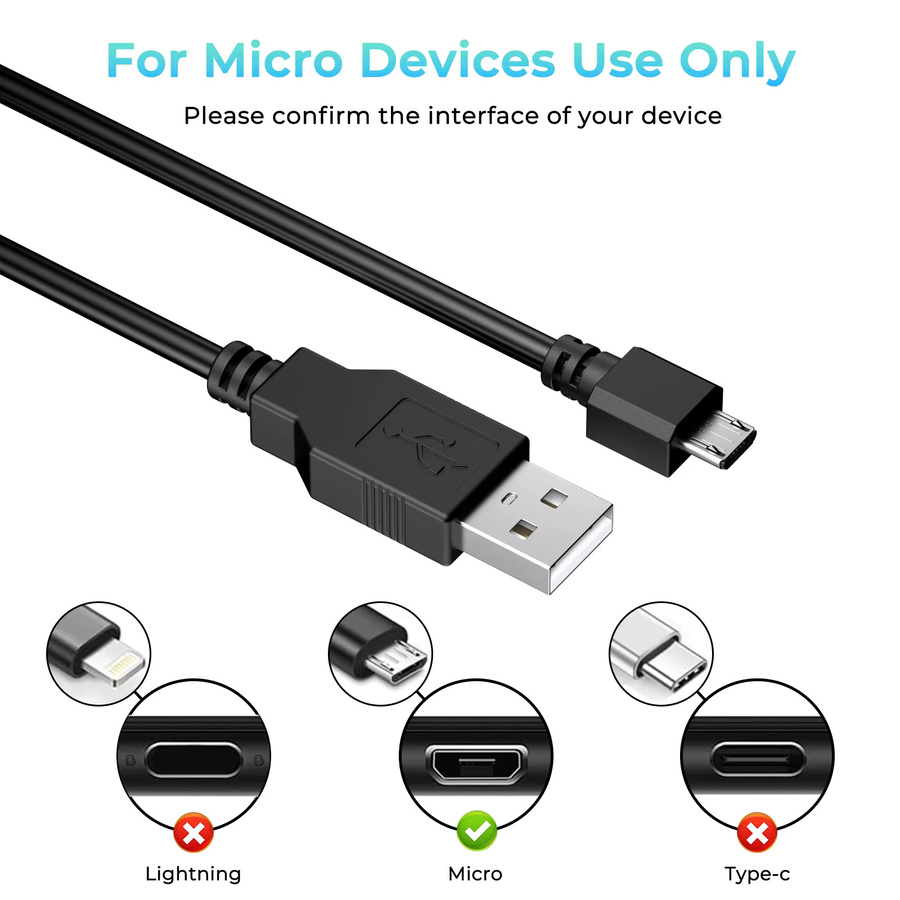 Micro-USB-Ladekabel USB A auf Micro-USB, schwarz, Länge: 1,8 m - Bild 3