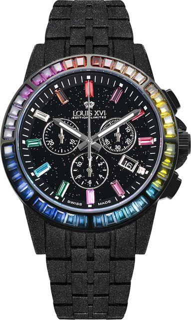 Louis XVI Chronograph, Quarz, Edelstahl, 43 mm, Herren, Schwarz - Bild 1