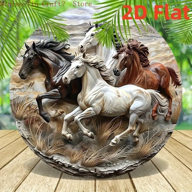 Potdemiel Rundes Blechschild im Vintage-Stil, Mehrfarbig, Durchmesser: 20 cm - Bild 1