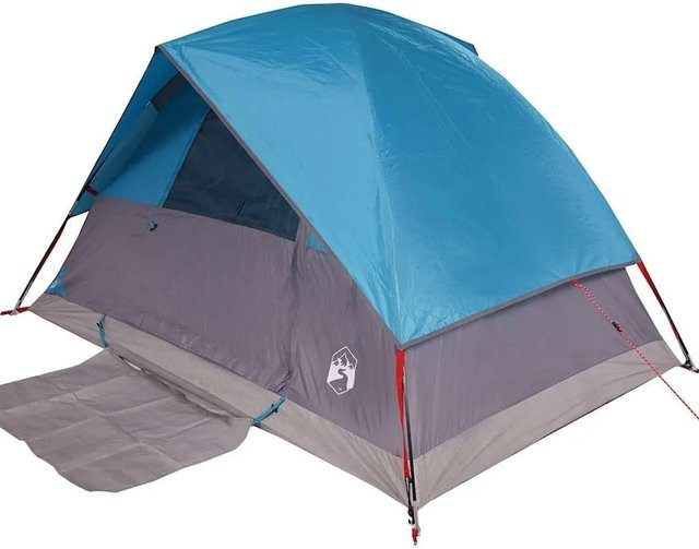 vidaXL Kuppel-Campingzelt für 4 Personen in Blau, wasserdicht - Bild 1