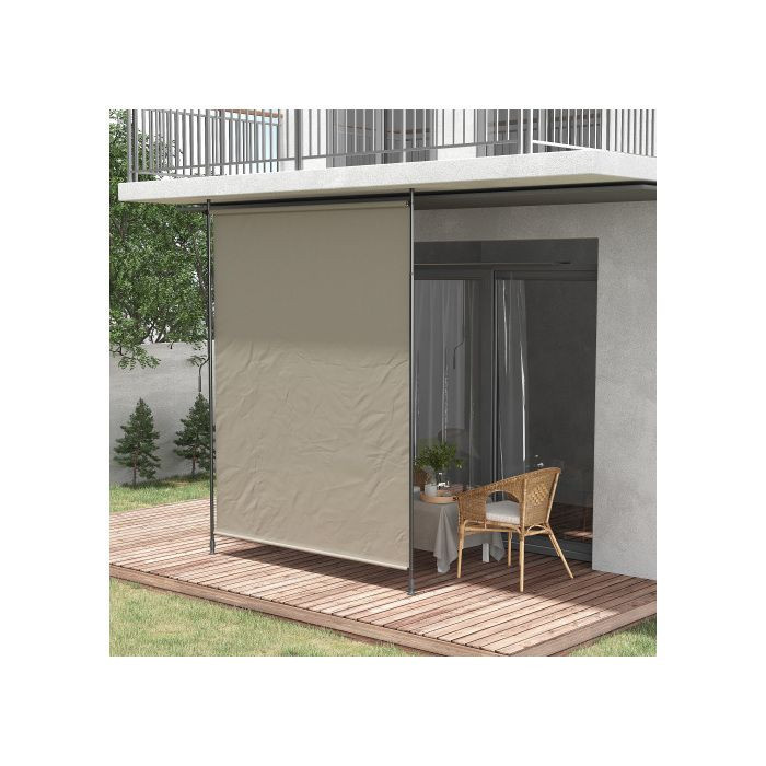 MUVOE Seitenmarkise mit einziehbarer Kurbel und UV40+ Schutz aus Aluminium, Breite: 200 cm, Höhe: 215–305 cm - Bild 2