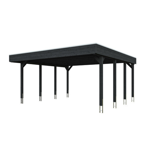 SKANHOLZ Carport Friesland aus Fichte mit EPDM-Flachdach in Anthrazit und Schwarz, B: 546 cm, T: 555 cm - Bild 3