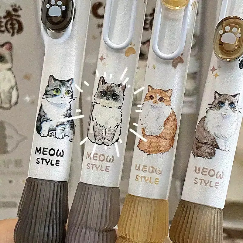 4er-Set Katzen-Gelstifte in Multicolour mit 0,5 mm Spitze und schnell trocknender, lichtbeständiger Tinte - Bild 2