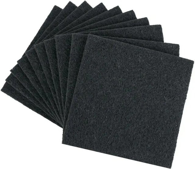 HMF Aktivkohlefilter für Komposteimer und Katzenklos, 10 Stück, Durchmesser: 16,5 cm, Schwarz - Bild 1