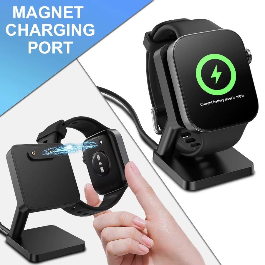 VIKEFON Magnetisches USB-Ladekabel und Desktop-Ständer für Huawei Watch Fit 3, Mini und Huawei Band 8, 7, 6/6pro in Schwarz - Bild 2