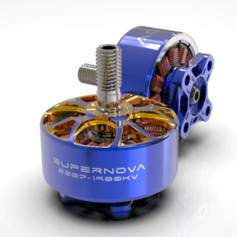 Rcin Power AOS Supernova 2207 1980kv FPV Bürstenloser Motor Blau, kompatibel mit 5 Zoll Propellern für RC FPV Renn Drohnen - Bild 2