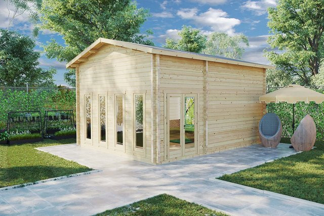 Gartenhaus Golfsimulator 3 aus Holz mit den Maßen B: 6 m x T: 5 m - Bild 1