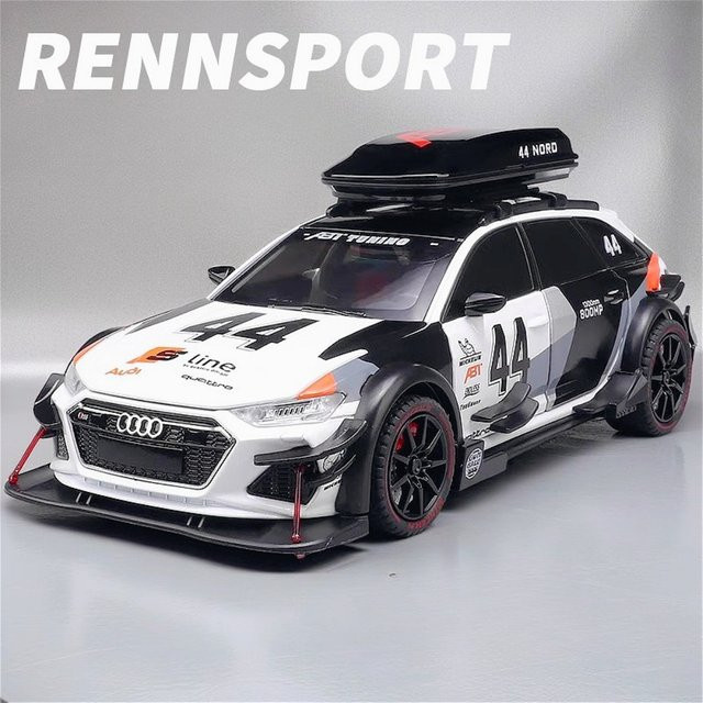 RMZ city RS6 R8 V10 Plus Sportwagen Modell, 1:24, Metall, mit Sound und Licht - Bild 1