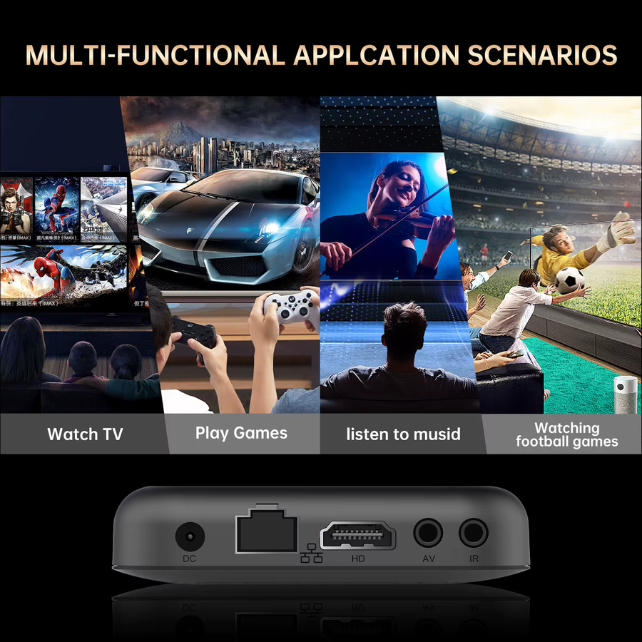BLKJ Smart TV Box Q18 Streaming-Media-Player mit Android 16, Quad-Core Cortex A53, Schwarz - Bild 4
