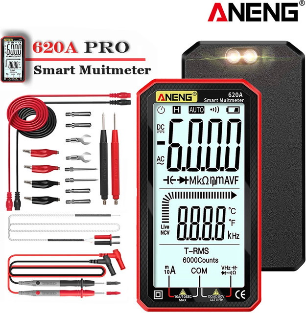 ANENG Intelligentes Multimeter 6000 Counts 620A AC/DC Spannungsprüfer in Schwarz - Bild 1