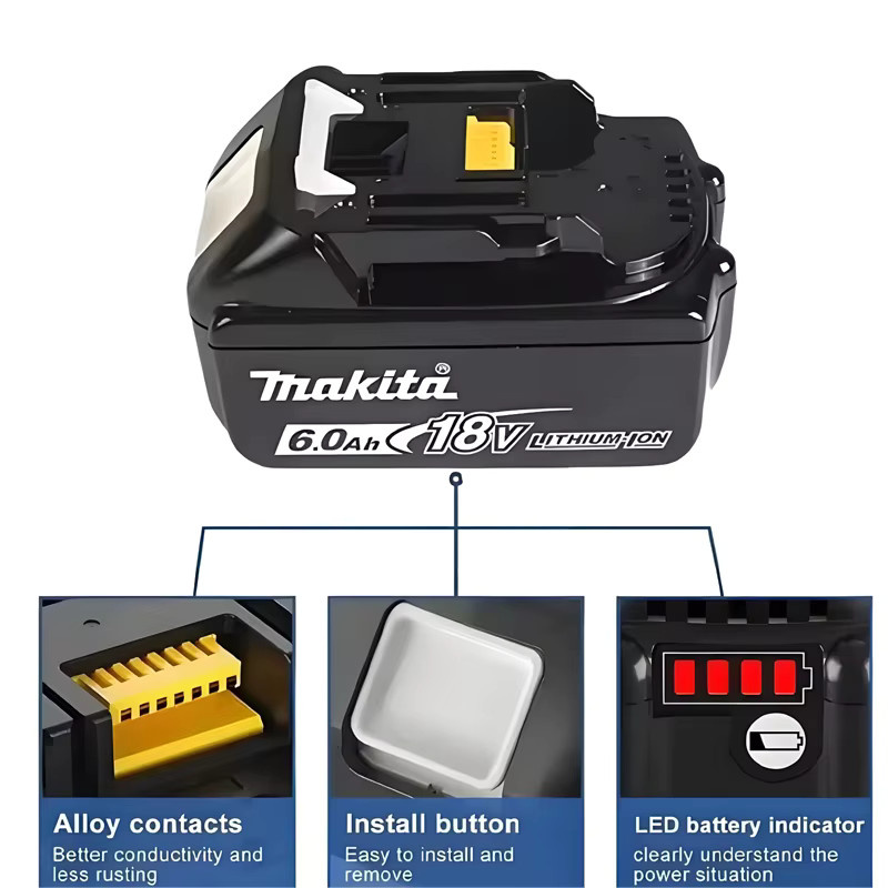 Makita BL1860 Akku 18V 6Ah Lithium-Ionen Akku in Schwarz - Bild 2